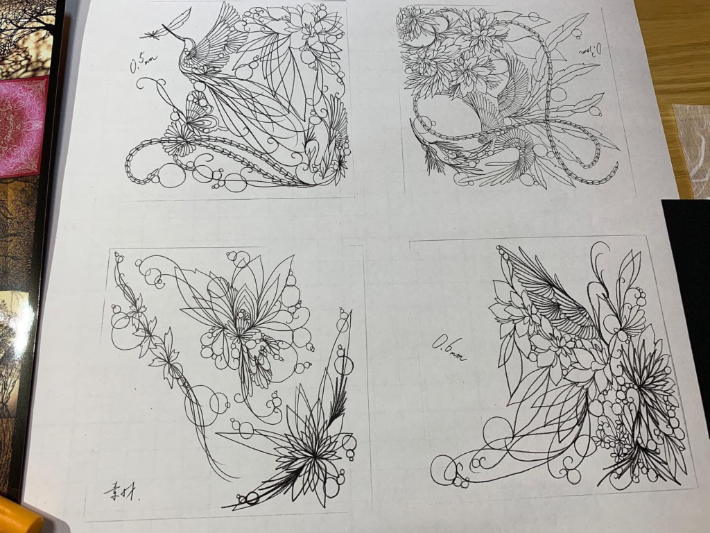 奈良 nara 隠れ家 三五夜 茶室 茶会 お茶 茶道 煎茶道 体験 ワークショップ 切り絵 切り絵作家 切り絵作作品 石賀直之 参加型イベント 干菓子器 干菓子盆 銘々皿 花鳥風月 茶室 にじり口 薄茶 干菓子 和三盆 琥珀糖 雲平 流水 青楓 二條若狭屋 萬々堂