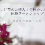 奈良　なら　nara 奈良市　奈良駅　JR奈良　駅前　駅近　徒歩2分　三条町　三五夜　さんごや　sangoya　古民家　日本家屋　茶室　茶道　茶の湯　月釜　三五夜月釜　茶会　華道　華道教室　いけばな　生花　いけ花　生駒敦　フラワーアーティスト　フラワーデザイン　いけばな教室　少人数制　予約制　ワークショップ　枝物　枝　枝物のある暮らし　いけ花のある暮らし　習い事　お稽古　　 月1回　会費制　花会　和のお稽古　伝統文化　伝統芸能　ふふ奈良　セトレならまち　彩花　生け込み　　 お花 夏ハゼ　ナツハゼ　なつはぜ　櫨　ウリバ　ウリバカエデ　京かのこ　京鹿子　キョウカノコ　シモツケ　センダイハギ　花瓶　瓶花　瓶華　奈良のいけばな　流派　花展　カウンター　カフェ　　一華開五葉　中宮寺　日野西光尊　尼門跡　中宮寺御流　華道　山村御流　生駒瓢泉　壺中天